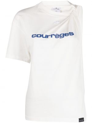 Тениска с принт Courreges бяло