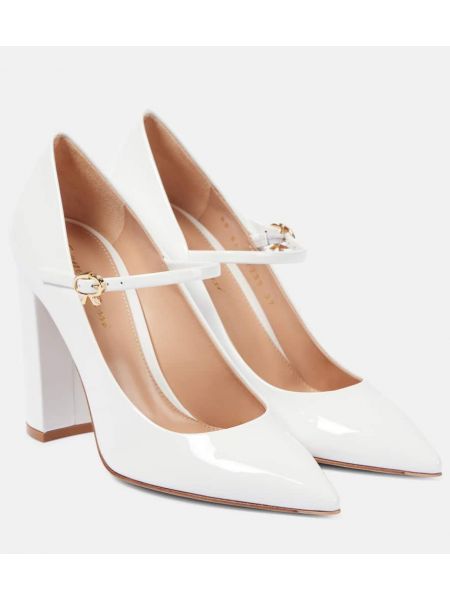 Patent læder læder mary jane pumps Gianvito Rossi hvid