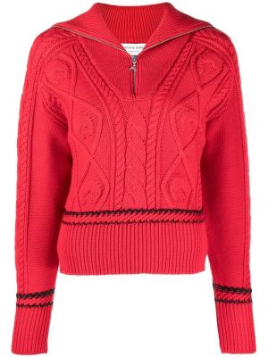 Пуловер с цип Marine Serre червено