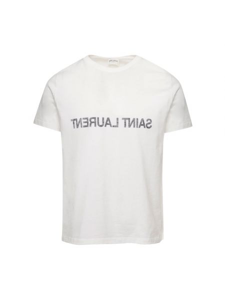 T-shirt mit print mit rundem ausschnitt Saint Laurent weiß