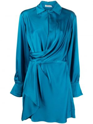 Σατέν κοκτέιλ φόρεμα ντραπέ Simkhai μπλε