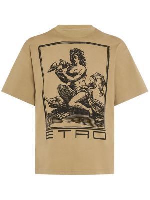 Pamučna majica Etro kaki