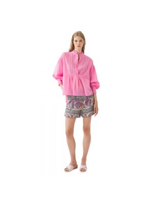 Bluzka bawełniana Antik Batik różowa