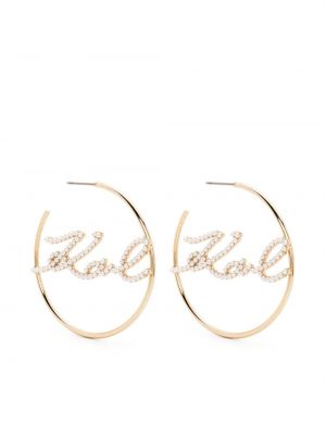 Fülbevaló gyöngyökkel Karl Lagerfeld aranyszínű
