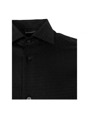 Camisa con bordado Emporio Armani negro