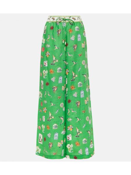 Pantalones de lino bootcut Alemais verde