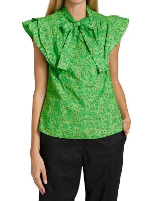 Блузка Derek Lam с оборками Nora зеленый