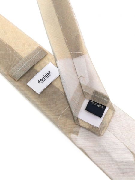 Jedwabny krawat Doublet beżowy
