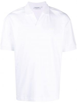 Medvilninis polo marškinėliai Calvin Klein balta