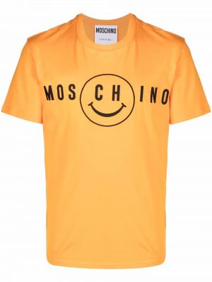 Тениска с принт Moschino оранжево