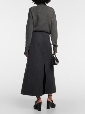 Vlnená dlhá sukňa Givenchy sivá