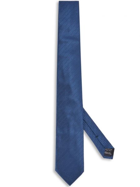 Modrá žakárová hedvábná kravata Tom Ford