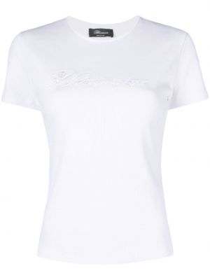 T-shirt ricamato Blumarine bianco