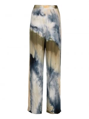 Kalhoty s potiskem s abstraktním vzorem Raquel Allegra modré