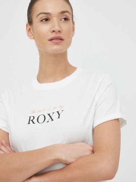 Памучна тениска Roxy бяло