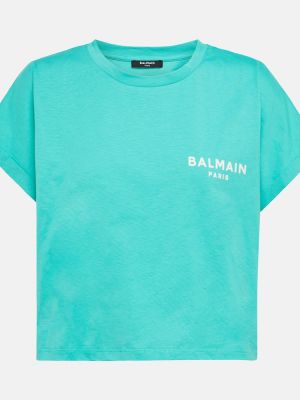 Bavlněné tričko Balmain modré