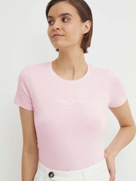 Тениска Pepe Jeans розово