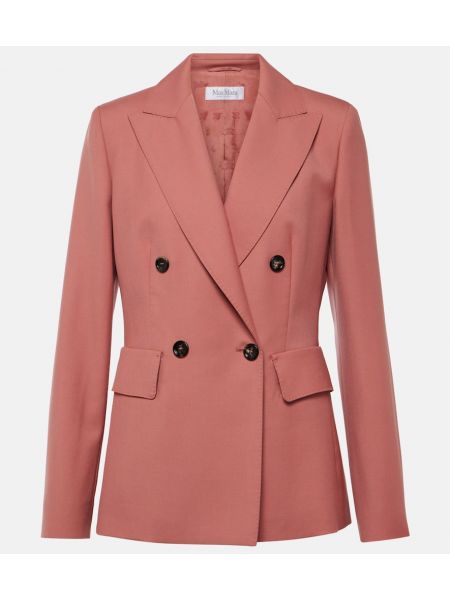 Dubbelknäppt kavaj i ull Max Mara rosa