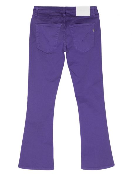 Bavlněné zvonové džíny Dondup fialové