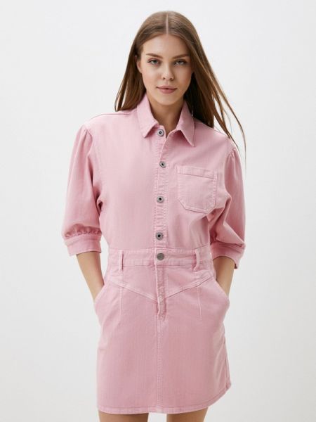 Джинсовое платье Pepe Jeans розовое