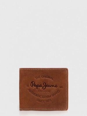Usnjena denarnica Pepe Jeans rjava