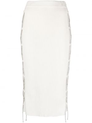 Dzianinowa spódnica sznurowana koronkowa Giuseppe Di Morabito biała