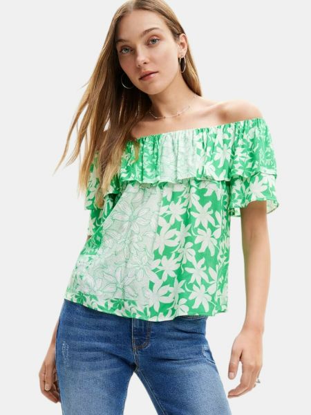 Блузка Desigual зеленая