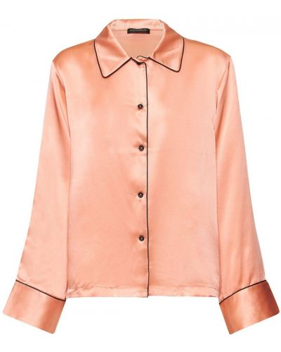 Hedvábná saténová košile Kiki De Montparnasse růžová