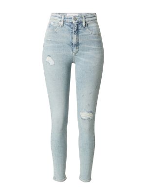 Kitsa lõikega teksapüksid Calvin Klein Jeans helesinine