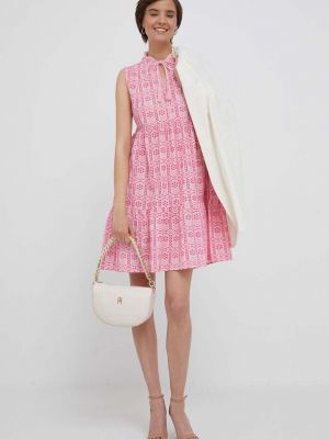 Розовое хлопковое платье мини Rich & Royal