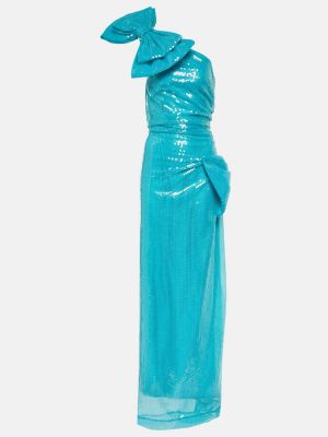 Asymetrické dlouhé šaty Nina Ricci modré