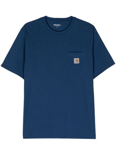 Medvilninis marškinėliai Carhartt Wip mėlyna