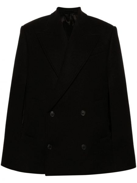 Vilnonis paltas Wardrobe.nyc juoda