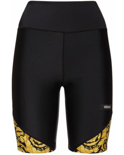 Pantaloni scurți pentru ciclism cu imagine Versace negru