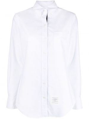 Péřová bavlněná košile Thom Browne bílá