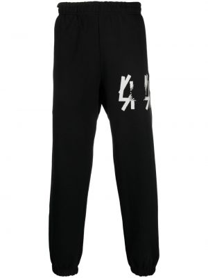 Βαμβακερό αθλητικό παντελόνι με σχέδιο 44 Label Group μαύρο