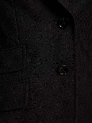Giacca di lana in tessuto jacquard Gucci nero