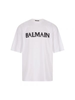 Koszulka oversize Balmain biała