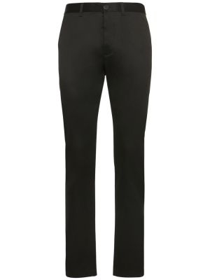 Pantaloni chino din bumbac Saint Laurent negru