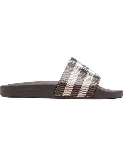 Trykt sjekket flip-flops Burberry brun