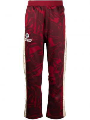 Pantaloni dritti con stampa Aape By *a Bathing Ape® rosso
