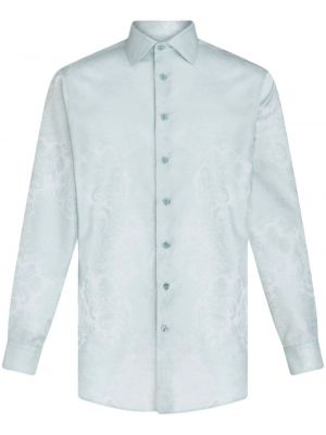 Жакардова памучна риза Etro синьо