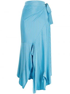 Falda midi a rayas Mm6 Maison Margiela azul