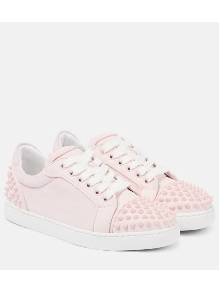 Besat læder sneakers Christian Louboutin pink