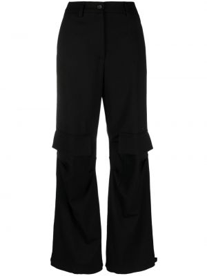 Pantalon cargo en laine large avec poches P.a.r.o.s.h. noir