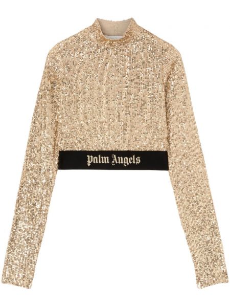 Paljetti crop top Palm Angels kulta