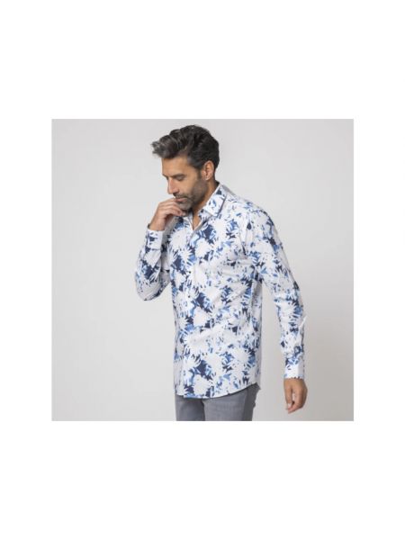 Camisa de algodón de flores Karl Lagerfeld azul