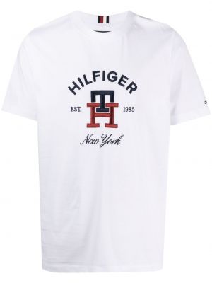 T-shirt med broderi Tommy Hilfiger vit