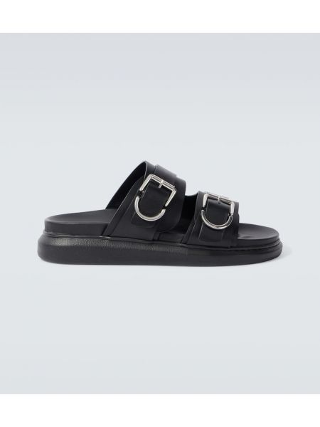 Læder sandaler Alexander Mcqueen sort