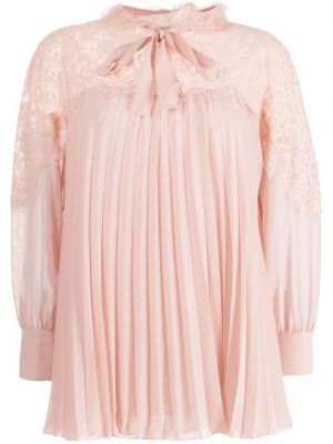 Spitzen bluse mit plisseefalten Shiatzy Chen pink